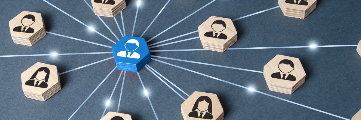 Personalwesen im Netzwerk Mitarbeiter sind miteinder verbunden.